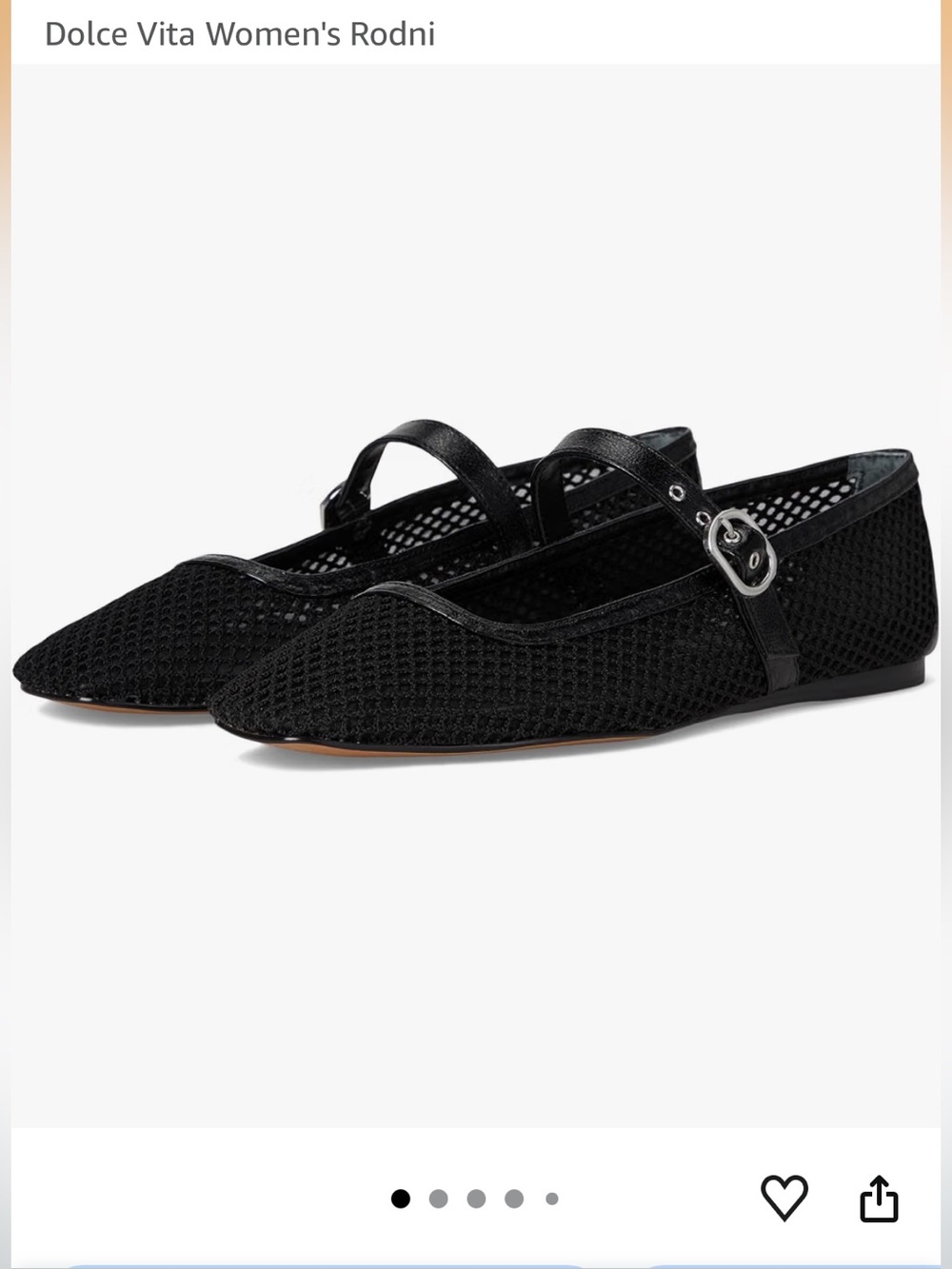 Dolce Vita Women’s Rodni Mesh Black Flats with Buckle Strap - Size 8.5